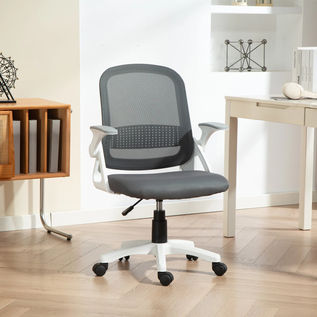 Sedia da ufficio ergonomica ¨C zephmum ¨C grigio, rete, schienale regolabile