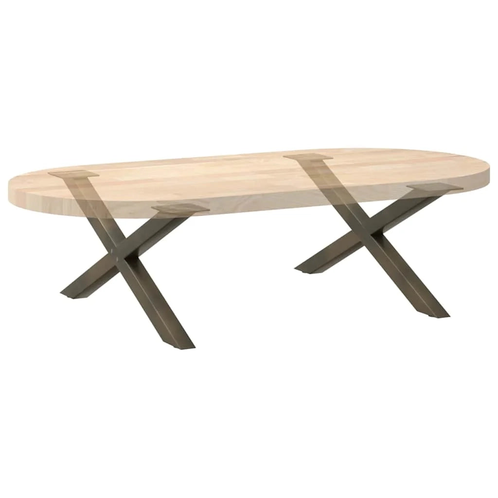 Set di 2 gambe per tavolino a forma di X 70 x 31 cm stabili e regolabili design moderno acciaio naturale 02_0057162