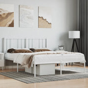 Giroletto con Testiera-Struttura Letto con testiera in Metallo Bianco 120x200 cm 782311