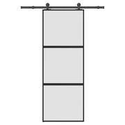 Porta Scorrevole Ferramenta 76x205 cm Vetro Temperato Alluminio