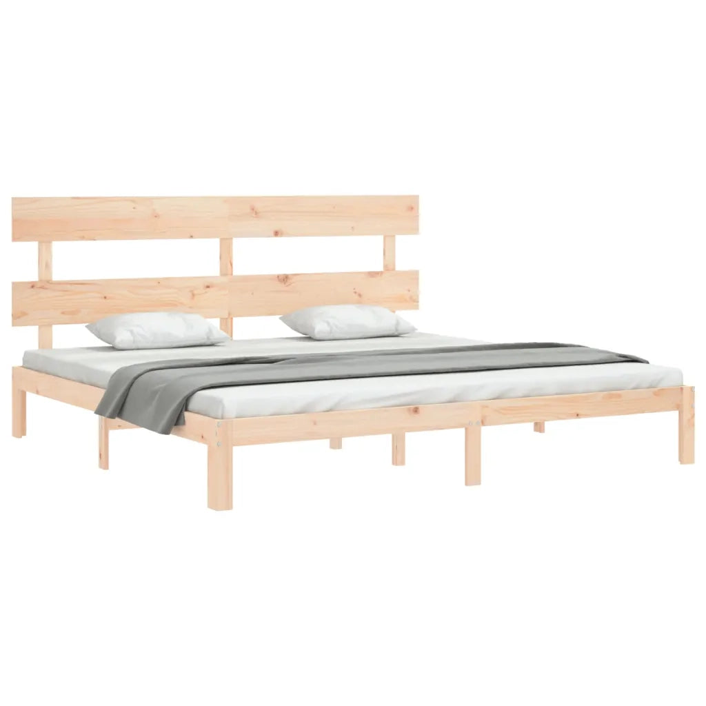 Giroletto con Testiera Super King Size in Legno Massello 3193546