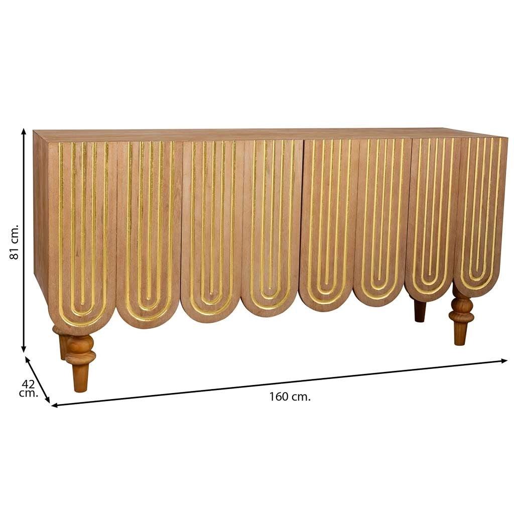 Mobile da ingresso in legno marrone 160x42x81