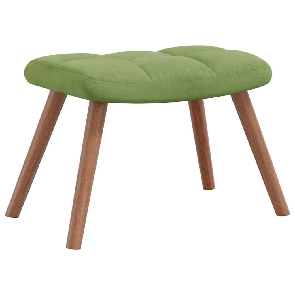 Divano Sedia-Poltrona Relax con Poggiapiedi Verde Chiaro in Velluto 365099