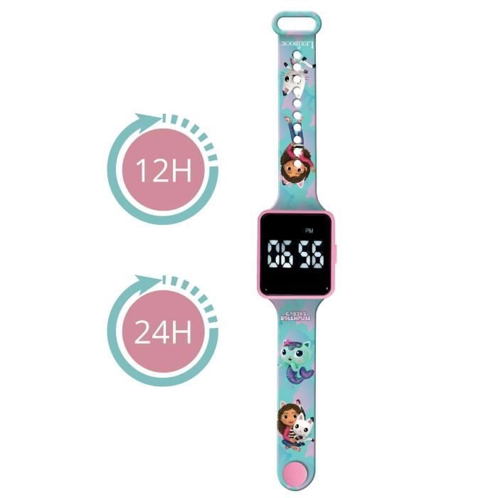 Lexibook - Gabby e la casa magica - Orologio LED connesso - Bracciale regolabile