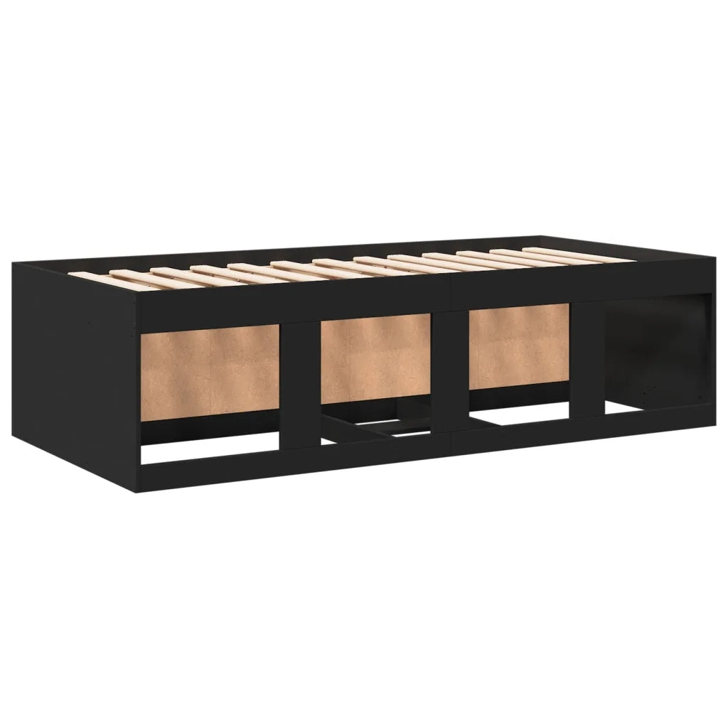 vidaXL Divano Letto con Cassetti senza Materasso Nero 100x200 cm