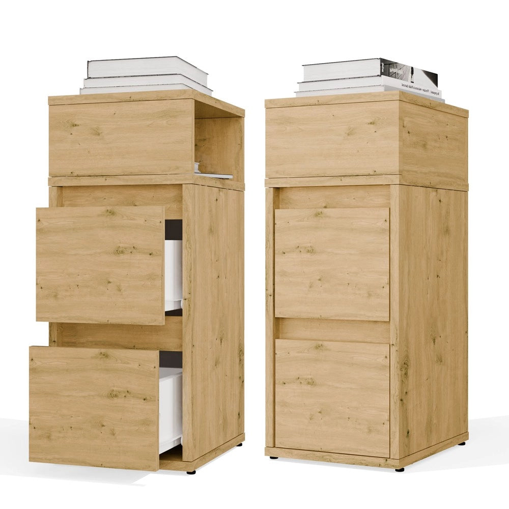 Comodino york tavolino nocny ripiano 2 cassetti per camera da letto rovere artisan