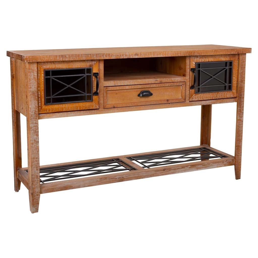 Mobile da ingresso in legno marrone 145x36x80h
