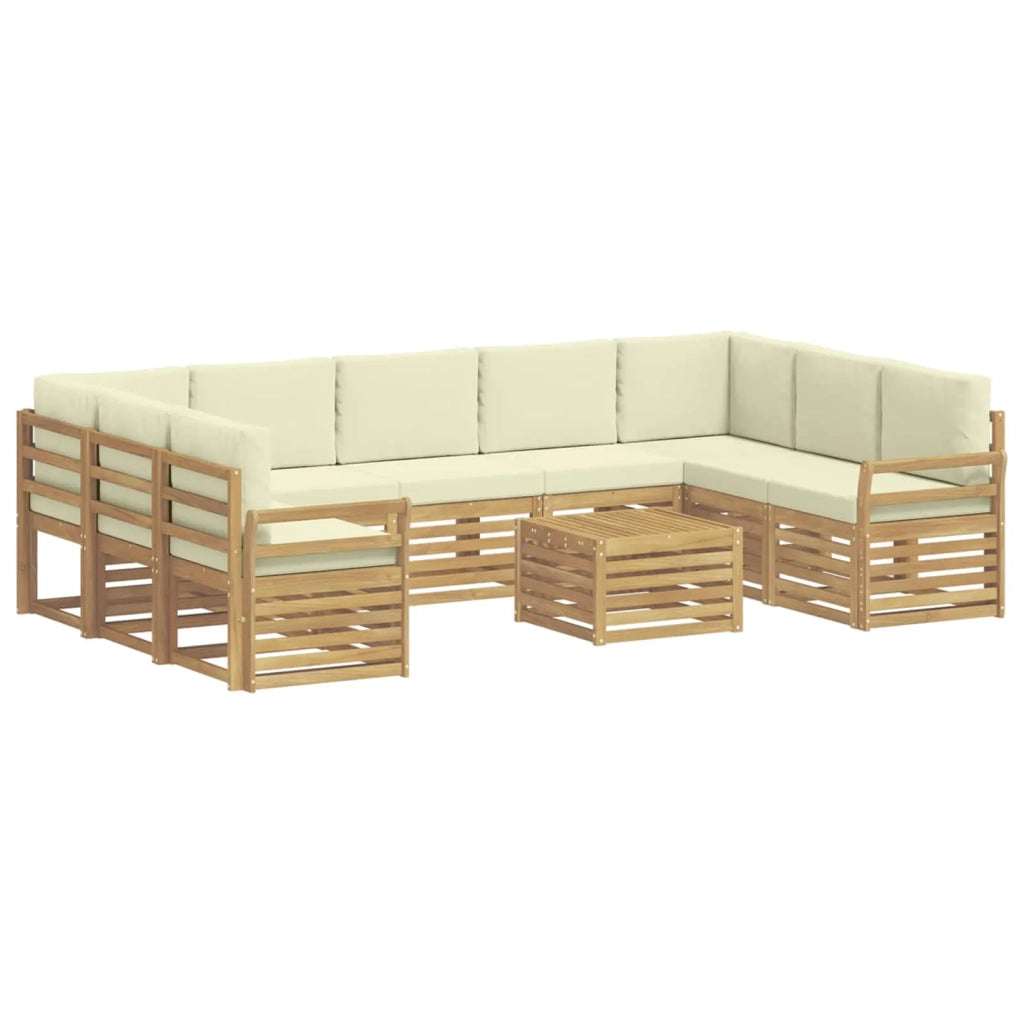Set di divani da esterno 10 pcs Bianco e Crema 59 x 59 x 37 cm 3392545