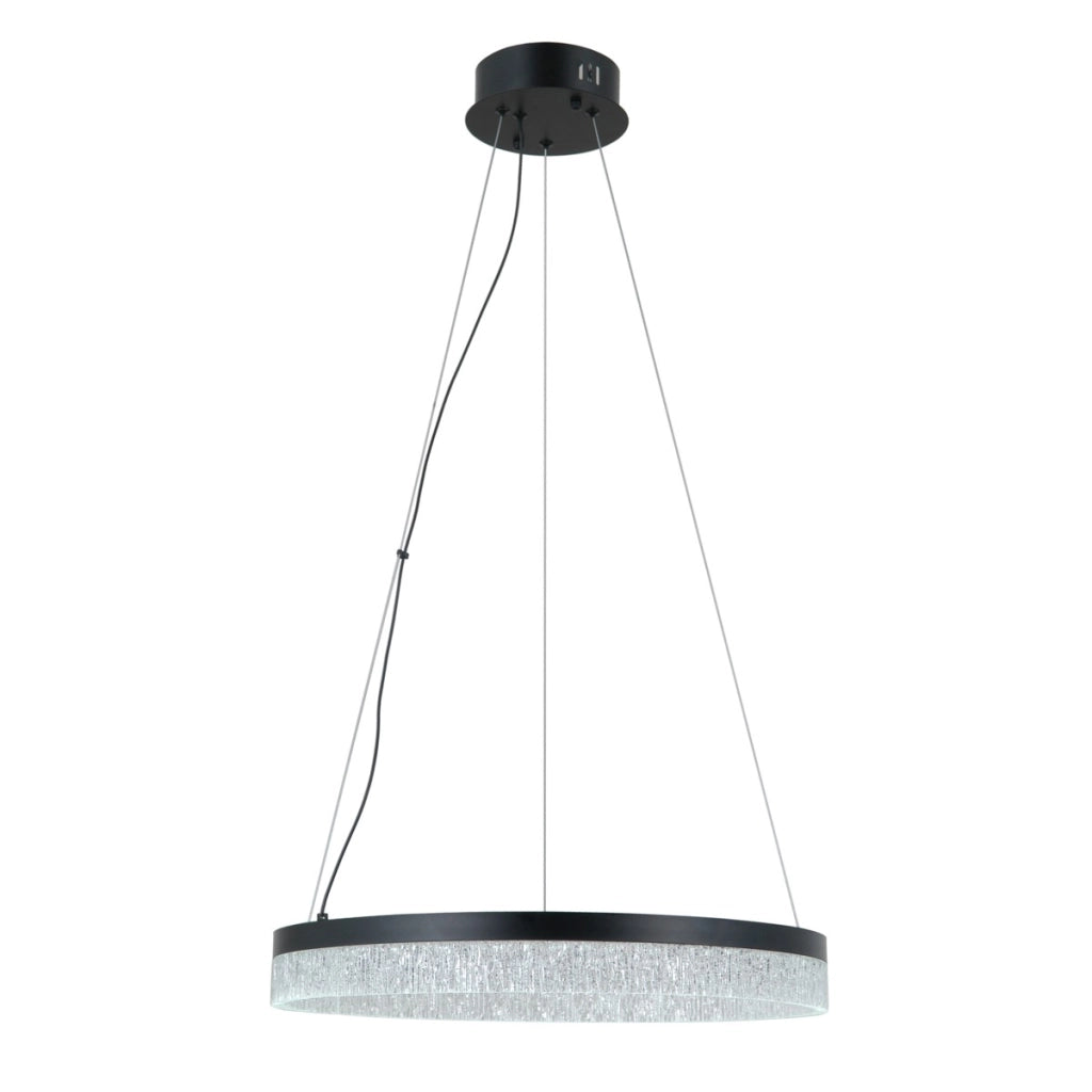 Lampada sospesa LED anello nera Pantal Italux