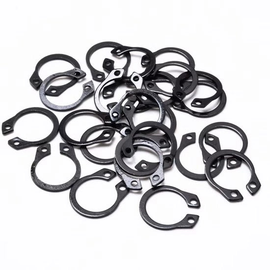 Circlip in Acciaio di Manganese Esterno - Clip di Mantenimento - 65mm - 4 Pezzi - Per Applicazioni Meccaniche - Nero