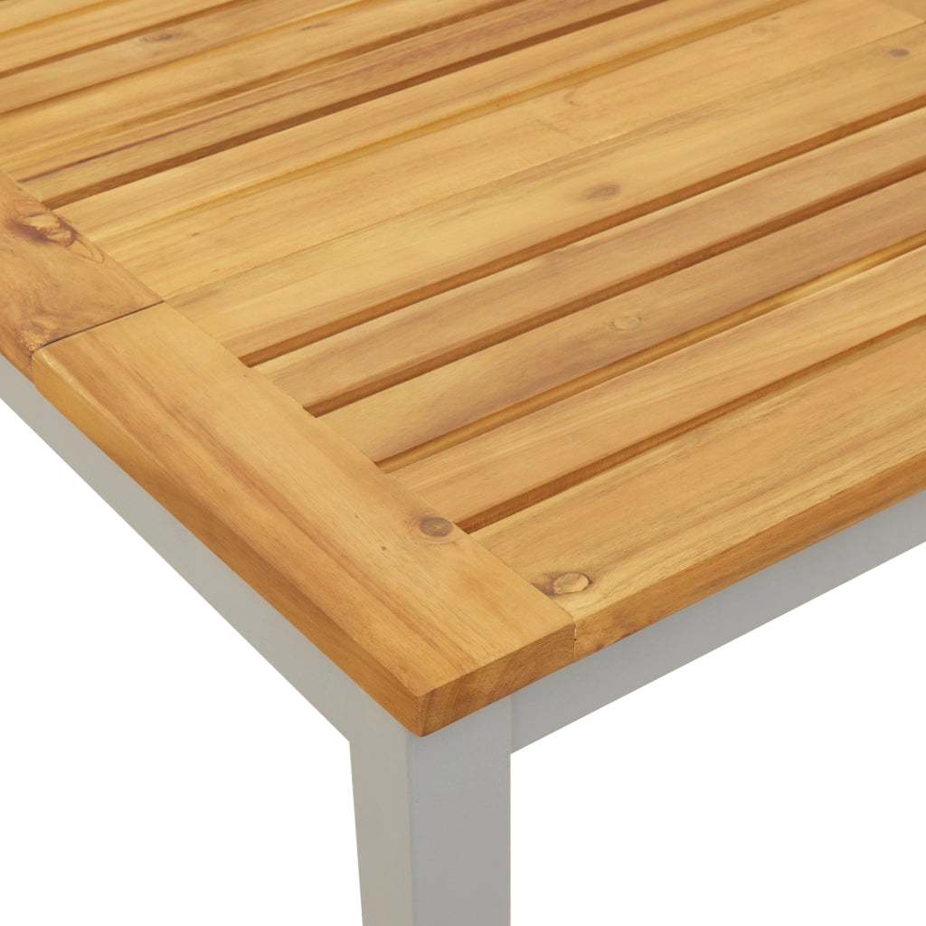 Lettino Prendisole Grigio 200x55x35 cm Legno Massello di Acacia