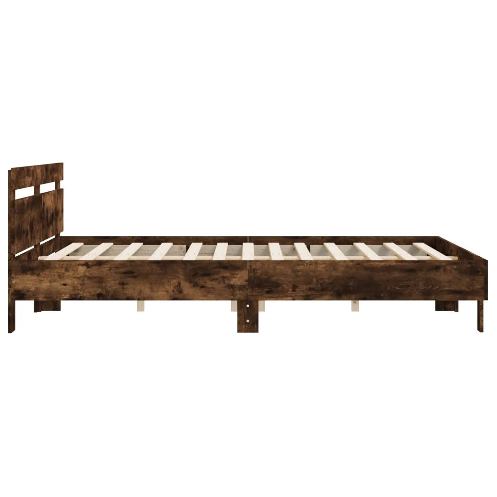 Giroletto con Testiera Rovere Fumo 200x200 cm Legno Multistrato