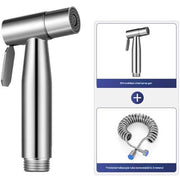 Acquasamoggianti per bagno con testa di doccia, doccia manuale, bidet, bidet manuale in acciaio inossidabile - argento