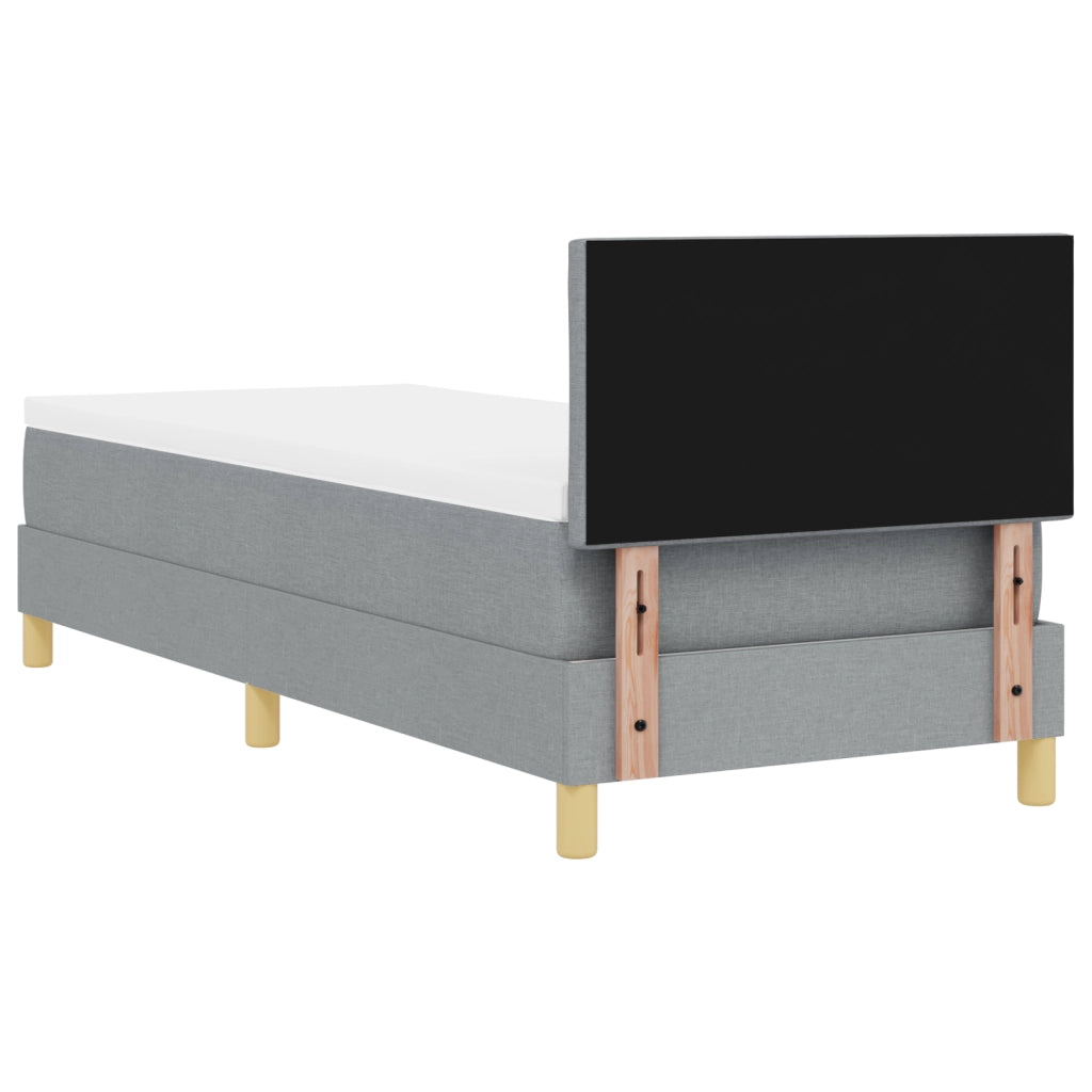 Letto Box Spring con Materasso & LED Grigio Chiaro 80x200 cm Tessuto