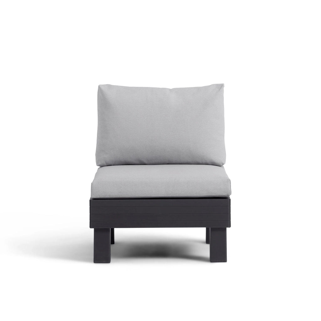Seduta Modulare Elements con Schienale e Cuscino Keter 65x74x73 cm Effetto Legno Grafite