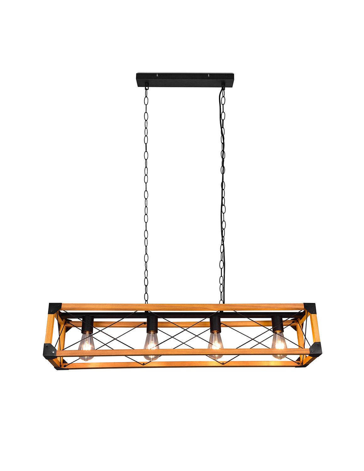 Lampada a Sospensione da Interno Attacco E27 in Metallo Nero Opaco