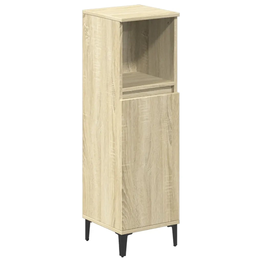 Set Mobili da Bagno | Armadio da bagno 3 pz Rovere Sonoma in Legno Multistrato
