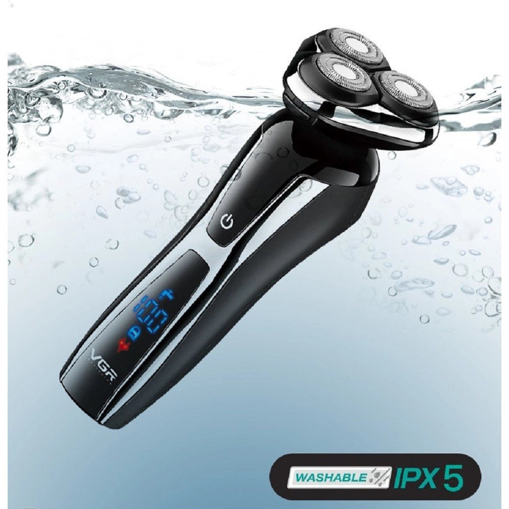 Trade Shop - Rasoio Elettrico Barba Trimmer Usb Ricaricabile Impermeabile Con Display V-309 -