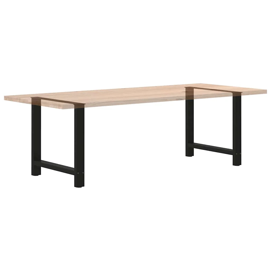 Set di 2 gambe per tavolo da pranzo moderne geometriche e robuste in acciaio nero 70 x 73 cm 02_0057548