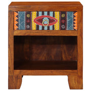 Comodini 2 pz-Set di 2 Tavolino da notte 40x35x45 cm in Legno Massello di Acacia