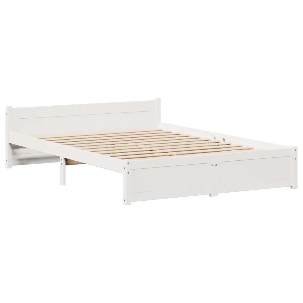 Giroletto con Testiera senza Materasso-Struttura Letto Bianco 120x200 cm 593467