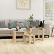 Tavolini Impilabili 3 pz Rovere Sonoma in Legno Multistrato cod mxl 7897