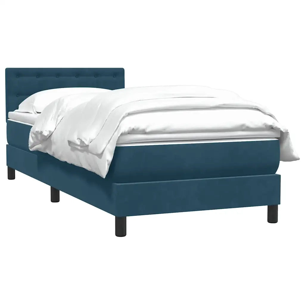 vidaXL Giroletto a Molle con Materasso Blu Scuro 80x210 cm Velluto