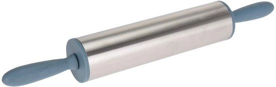 Rotolo per impasto - acciaio inossidabile - per impasto pizza e fondant - 1 pezzo - blu grigio