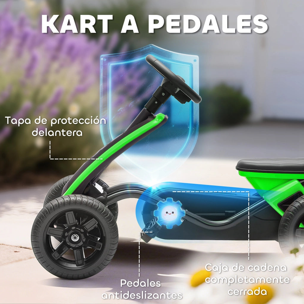 Pedal Car con Ruote Antiscivolo in EVA ¨C zephmum ¨C Verde per Bambini 2-5 Anni