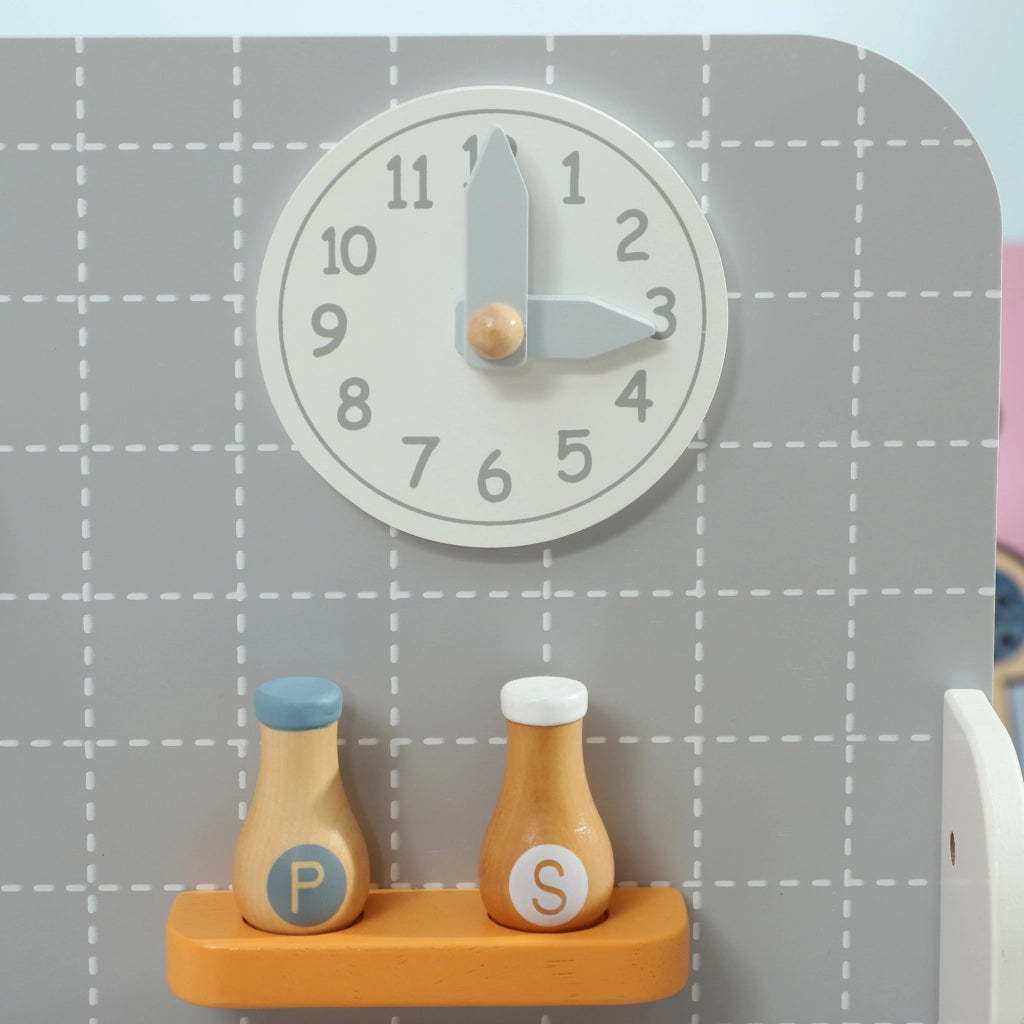 Casetta Cucina Bambini in Legno con Accessori Grigio ¨C Zephmum ¨C 90x40x100 cm