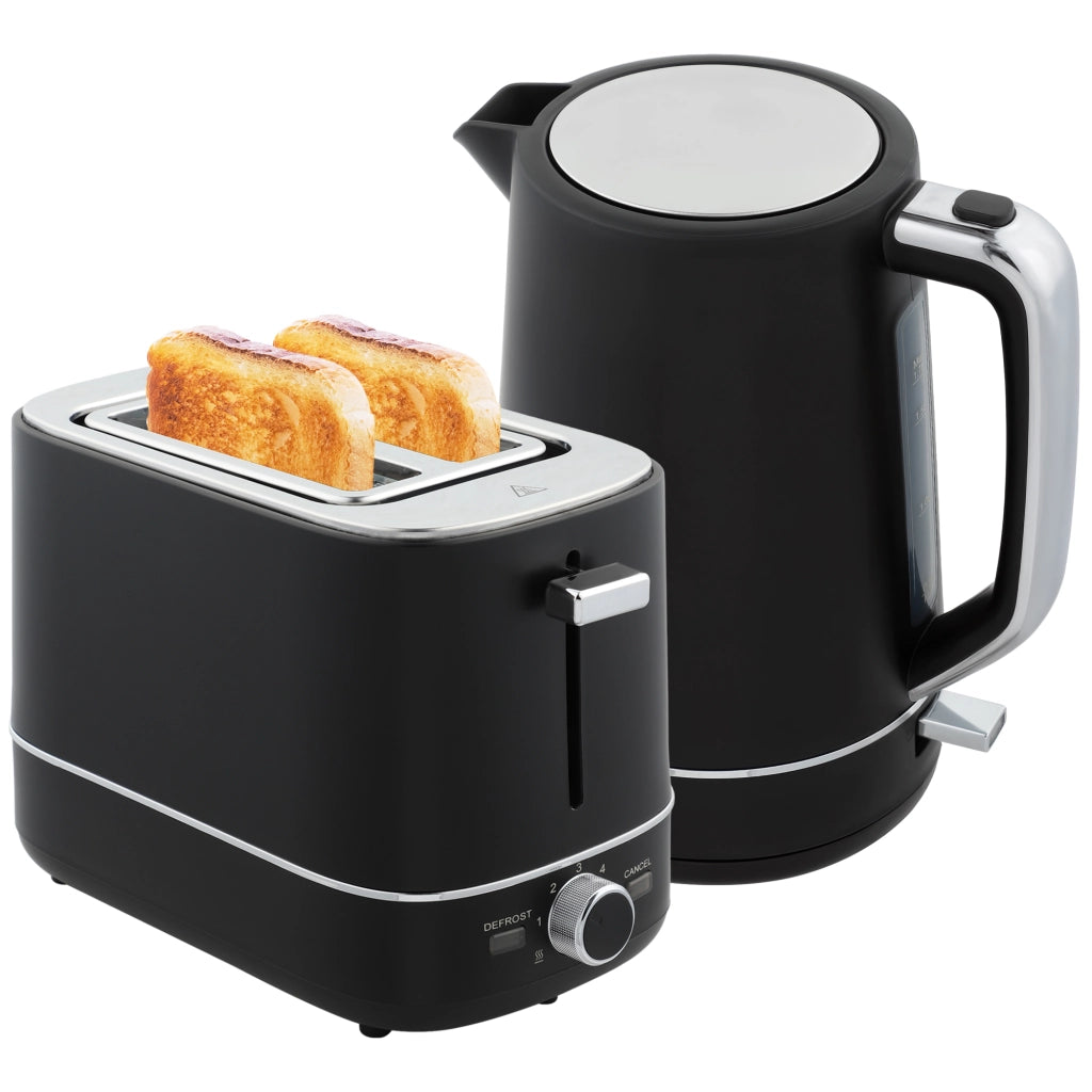 Bollitore e Toaster Set ¨C Zephmum ¨C 1,7L 6 Livelli Tostatura Nero/Acciaio