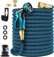 Serpentino flessibile espandibile per giardino con 10 impostazioni di aspersione e adattatore di aspersione in ottone - blu - 45m Serpentina di sostituzione per acqua