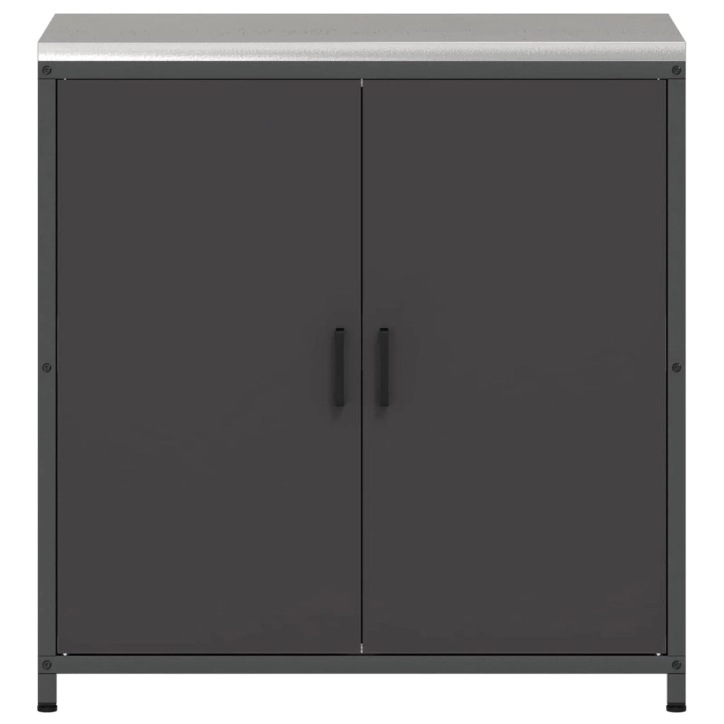Stoccaggio in cucina con porta Nero 90 x 50 x 92 cm Acciaio 874982