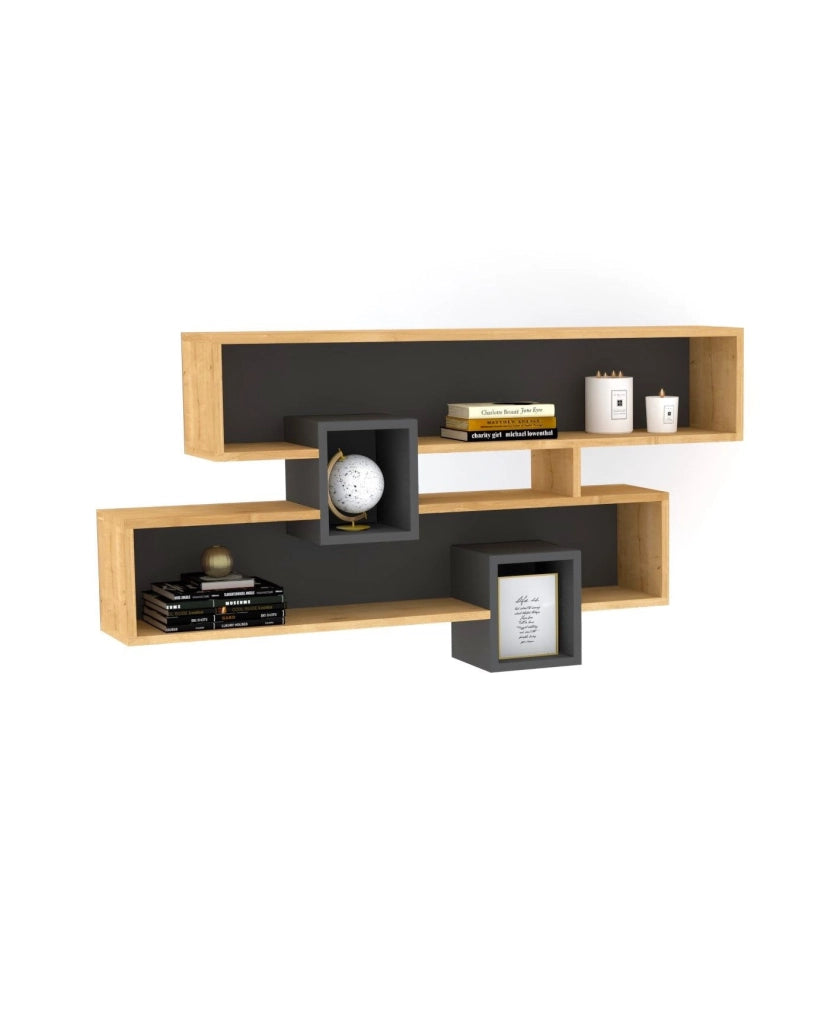 Mensola da parete in legno "Karen" - 120 x 22 x 72 cm - SaphirAnthracite