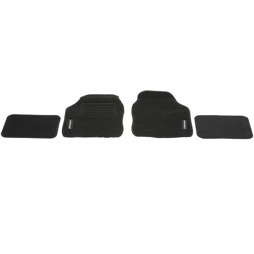 4x Tappeti Auto Tappetini Anteriori Posteriori in Gomma Moquette Universali Nero