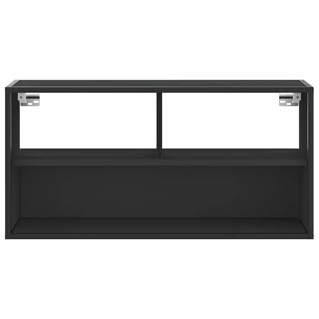 Mobile TV Nero 80x31x39,5 cm in Truciolato e Metallo 848924