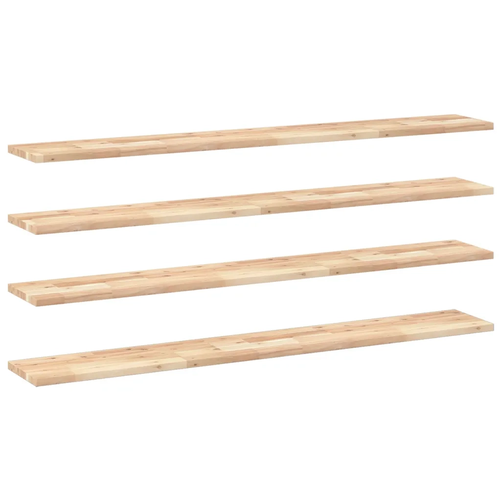 vidaXL Mensole da Parete 4 pz 120x20x2 cm Legno Acacia Non Trattato
