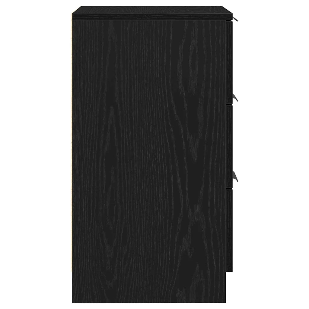 Comodino | Armadio da Notte | Mobiletto da notte Rovere Nero 40 x 65 x 65 cm Legno multistrato