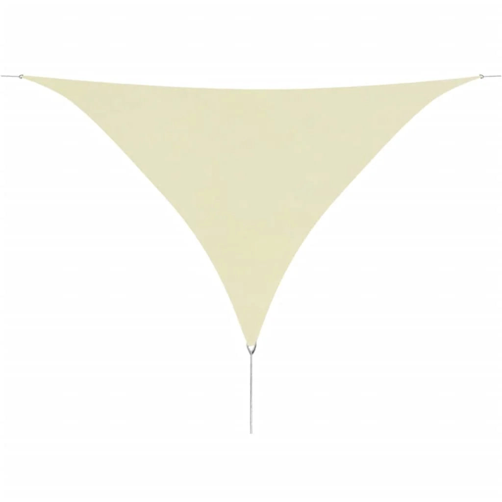 Vela ombreggiante triangolare in tessuto Oxford 5 x 5 x 5 m crema 02_0008674