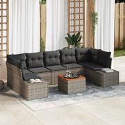 Set Divano da Giardino con cuscino 8 pcs Grigio polyrattan 3347923
