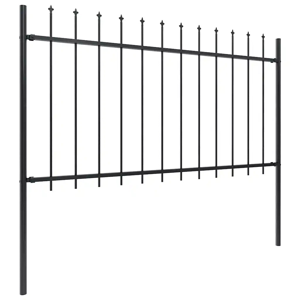 Recinzione da Giardino con Punta a Lancia in Acciaio 838x100 cm Nero 277615