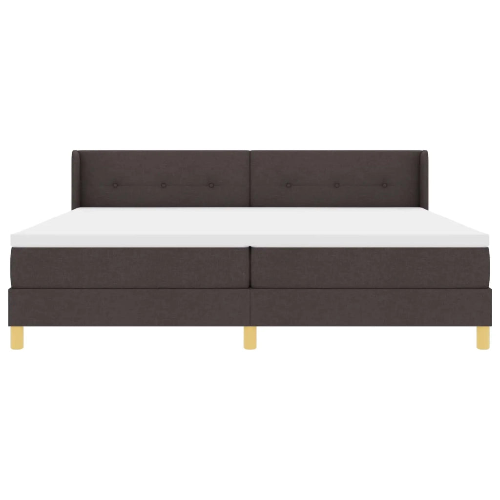Letto a molle con testiera Marrone Scuro 200 x 200 cm Tessuto 3341317