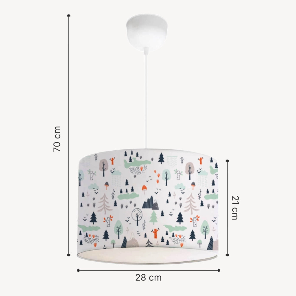 Lampada a Sospensione Rugby per Cameretta Paralume Bianco Design Alberi lux.pro