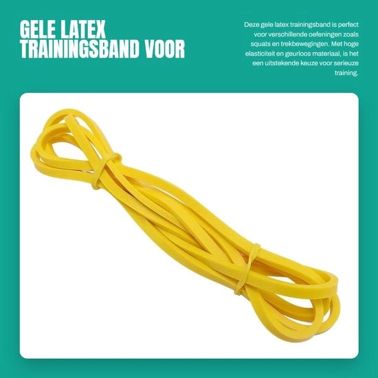 Cintura di allenamento gialla 6,4 mm - Cintura di gomma per esercizi - Alta elasticità - Senza odore - Adatta per squat/pull - Utilizzo duraturo