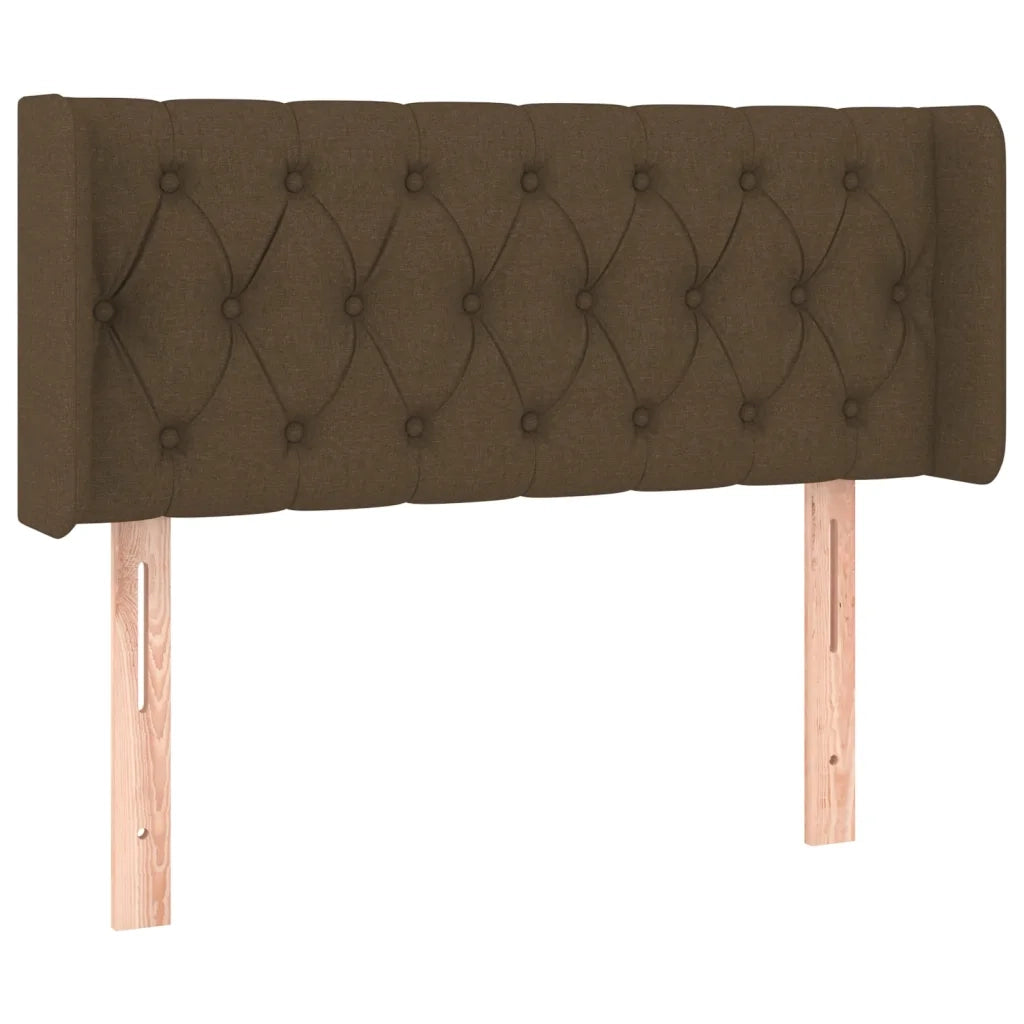 Testiera ad Orecchio Marrone Scuro 103x16x78/88 cm in Tessuto 3119097