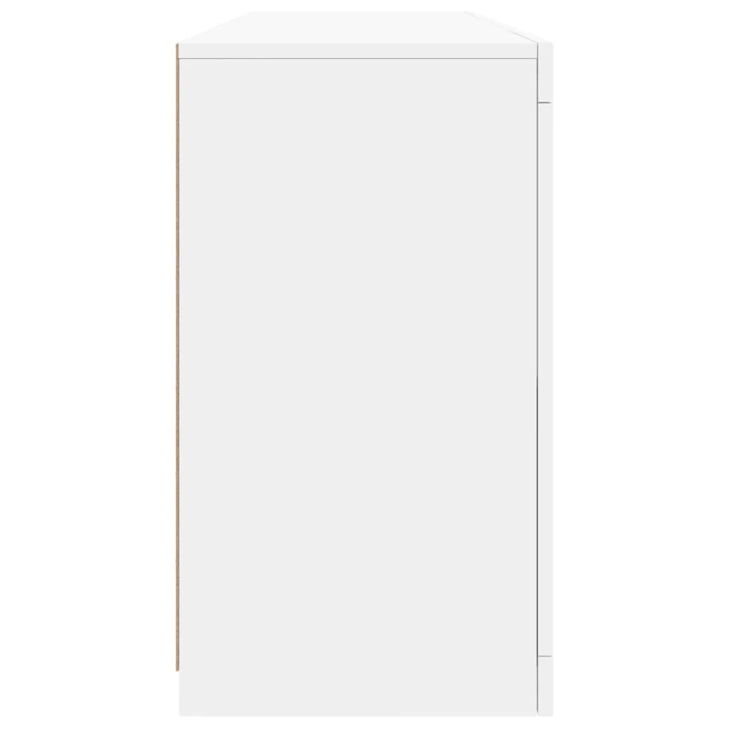 Buffet credenza cassettiera armadio mobile contenitore organizer per cucina soggiorno salotto con luci LED 163 x 37 x 67 cm bianco 02_0029835