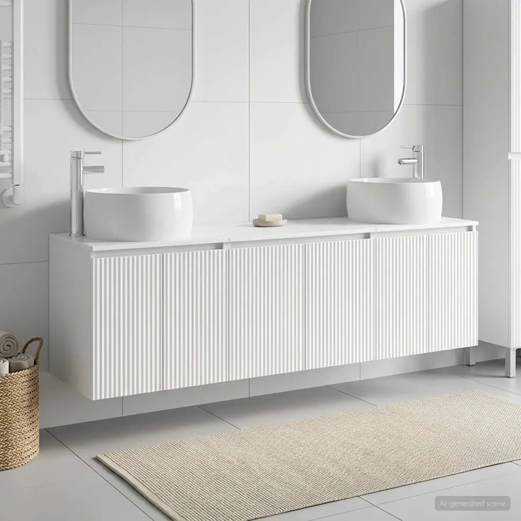 Set di Armadi da Bagno 3 pz Bianco Lucido 49,5 x 44,5 x 66 cm 3405711
