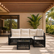 Set Divano da Giardino 5 pz Nero polyrattan 3435706