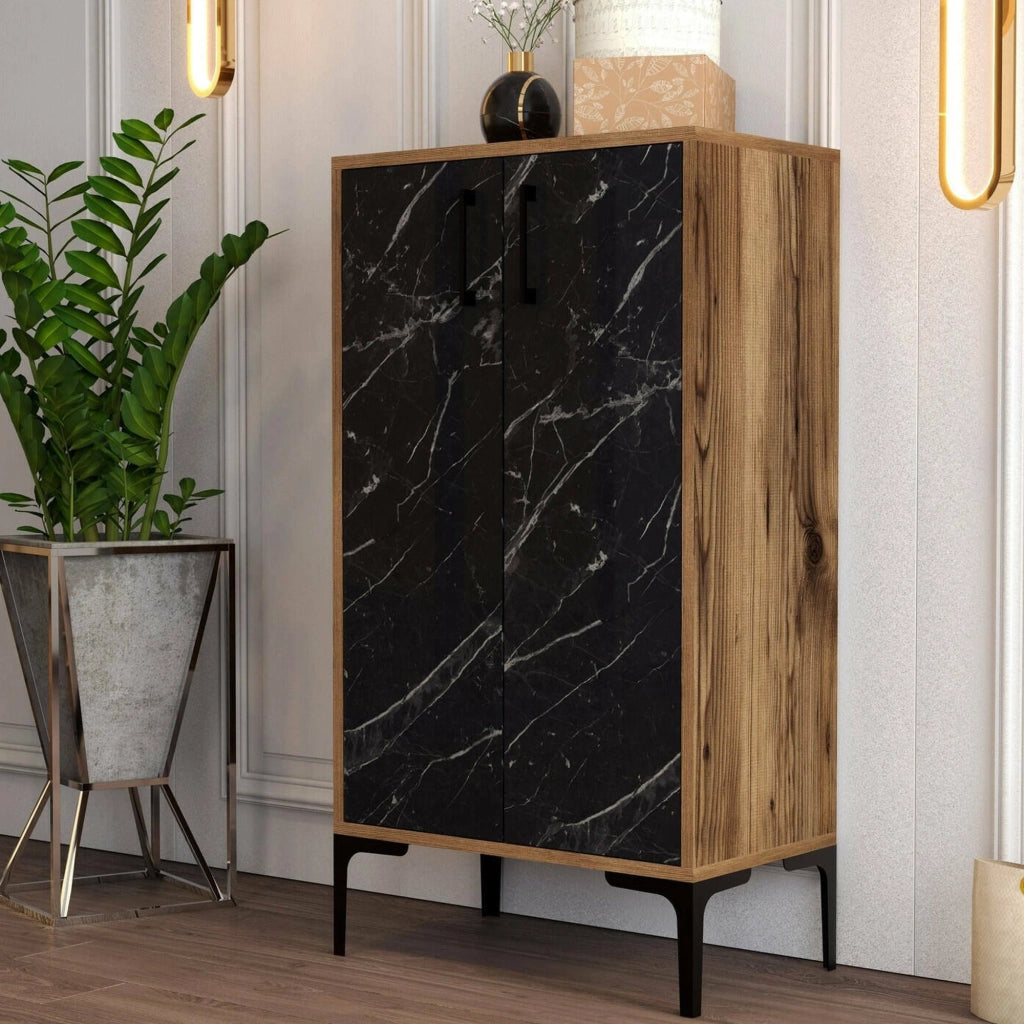 Mobile Portascarpe Ngerulmud, Scarpiera 8 Paia, 60x35x111h cm Marrone Noce