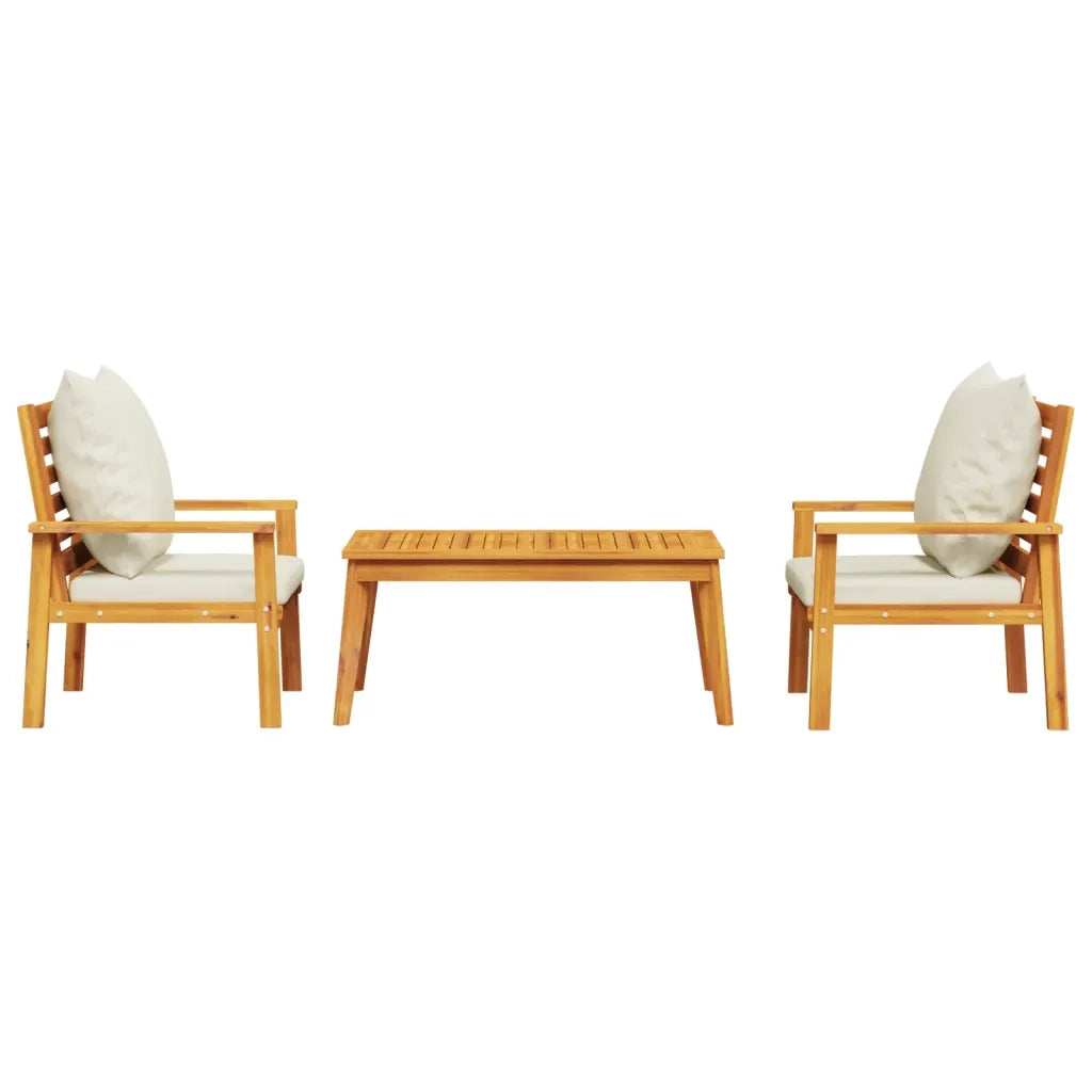 Set Mobili da Giardino 3pz con Cuscini Legno Massello di Acacia 3211807